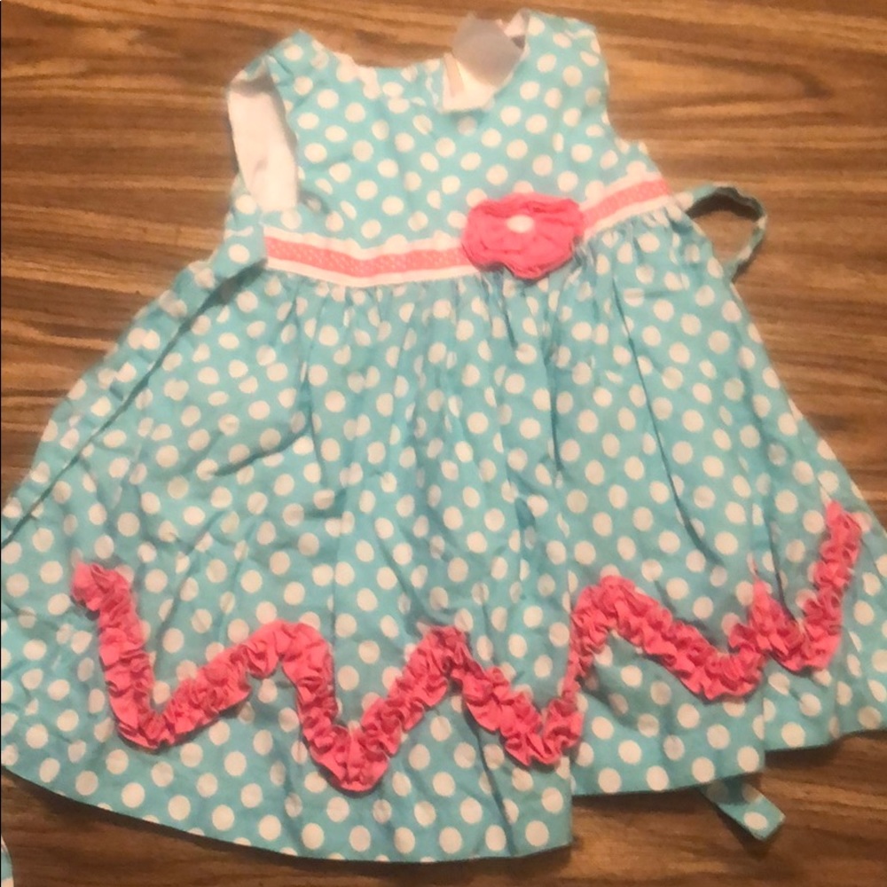 Rare, Too! Blue with White Dotted Dress Size 12M